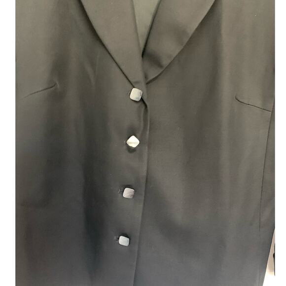Gianni Petite Blazer Black 10 Womens Button Front Business Casual Classic Preppy - Picture 4 of 6